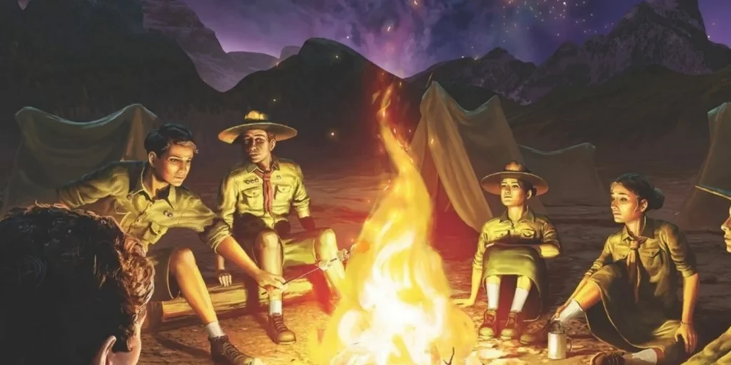 Scouts Around a fire