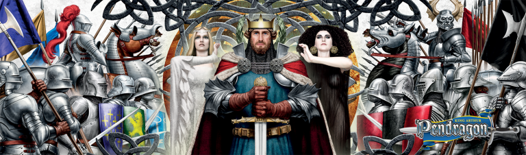 A collection of knight and at the centre is king arthur